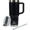 imagePelican Hydration Pelican Porter 40 oz Vacuum Insulated Tumbler  Recycled Stainless Steel Double Wall Travel with Dual Lid Powder Coated Insulated Coffee Mug For Hot Cold Drinks Jet BlackJet Black