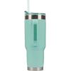 imagePelican Hydration Pelican Porter 40 oz Vacuum Insulated Tumbler  Recycled Stainless Steel Double Wall Travel with Dual Lid Powder Coated Insulated Coffee Mug For Hot Cold Drinks Jet BlackSeafoam