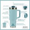 imagePelican Hydration Pelican Porter 40 oz Vacuum Insulated Tumbler  Recycled Stainless Steel Double Wall Travel with Dual Lid Powder Coated Insulated Coffee Mug For Hot Cold Drinks Jet BlackBlush