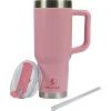 imagePelican Hydration Pelican Porter 40 oz Vacuum Insulated Tumbler  Recycled Stainless Steel Double Wall Travel with Dual Lid Powder Coated Insulated Coffee Mug For Hot Cold Drinks Jet BlackRouge