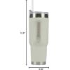imagePelican Hydration Pelican Porter 40 oz Vacuum Insulated Tumbler  Recycled Stainless Steel Double Wall Travel with Dual Lid Powder Coated Insulated Coffee Mug For Hot Cold Drinks Jet BlackClay