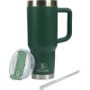 imagePelican Hydration Pelican Porter 40 oz Vacuum Insulated Tumbler  Recycled Stainless Steel Double Wall Travel with Dual Lid Powder Coated Insulated Coffee Mug For Hot Cold Drinks Jet BlackHunter