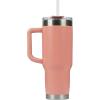 imagePelican Hydration Pelican Porter 40 oz Vacuum Insulated Tumbler  Recycled Stainless Steel Double Wall Travel with Dual Lid Powder Coated Insulated Coffee Mug For Hot Cold Drinks Jet BlackSalmon