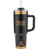 imagePelican Hydration Pelican Porter 40 oz Vacuum Insulated Tumbler  Recycled Stainless Steel Double Wall Travel with Dual Lid Powder Coated Insulated Coffee Mug For Hot Cold Drinks Jet BlackNoir