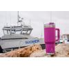 imagePelican Hydration Pelican Porter 40 oz Vacuum Insulated Tumbler  Recycled Stainless Steel Double Wall Travel with Dual Lid Powder Coated Insulated Coffee Mug For Hot Cold Drinks Jet BlackBlush
