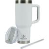 imagePelican Hydration Pelican Porter 40 oz Vacuum Insulated Tumbler  Recycled Stainless Steel Double Wall Travel with Dual Lid Powder Coated Insulated Coffee Mug For Hot Cold Drinks Jet BlackBright White