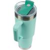 imagePelican Hydration Pelican Porter 40 oz Vacuum Insulated Tumbler  Recycled Stainless Steel Double Wall Travel with Dual Lid Powder Coated Insulated Coffee Mug For Hot Cold Drinks Jet BlackSeafoam