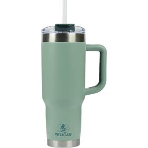 imagePelican Hydration Pelican Porter 40 oz Vacuum Insulated Tumbler  Recycled Stainless Steel Double Wall Travel with Dual Lid Powder Coated Insulated Coffee Mug For Hot Cold Drinks Jet BlackSage