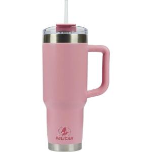 imagePelican Hydration Pelican Porter 40 oz Vacuum Insulated Tumbler  Recycled Stainless Steel Double Wall Travel with Dual Lid Powder Coated Insulated Coffee Mug For Hot Cold Drinks Jet BlackRouge