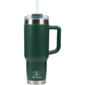 imagePelican Hydration Pelican Porter 40 oz Vacuum Insulated Tumbler  Recycled Stainless Steel Double Wall Travel with Dual Lid Powder Coated Insulated Coffee Mug For Hot Cold Drinks Jet BlackHunter