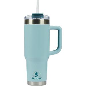 imagePelican Hydration Pelican Porter 40 oz Vacuum Insulated Tumbler  Recycled Stainless Steel Double Wall Travel with Dual Lid Powder Coated Insulated Coffee Mug For Hot Cold Drinks Jet BlackBreeze