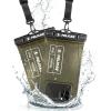 imagePelican 2 Pack Marine  IP68 Waterproof Phone Pouch XL Size Floating Waterproof Phone Case  Beach Cruise Ship Travel Essentials  Works with All Phones  Detachable Lanyard  Stealth BlackRegular