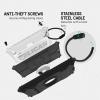 imagePelican AirTag Tracker Luggage Lock  Travel AirTag Holder Luggage Tag for Suitcases with TSAApproved Cable Lock 2Piece Installation Grade 5 Titanium Plate Tracker Brushed TitaniumBlack