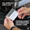 imagePelican AirTag Tracker Luggage Lock  Travel AirTag Holder Luggage Tag for Suitcases with TSAApproved Cable Lock 2Piece Installation Grade 5 Titanium Plate Tracker Brushed TitaniumBrushed Titanium