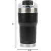 imagePelican Hydration Pelican Traveler 22 oz Vacuum Insulated Tumbler  Stainless Steel Double Wall Travel with Dual Lid Powder Coated Insulated Coffee Mug For Hot Cold Drinks AzureJet Black