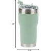 imagePelican Hydration Pelican Traveler 22 oz Vacuum Insulated Tumbler  Stainless Steel Double Wall Travel with Dual Lid Powder Coated Insulated Coffee Mug For Hot Cold Drinks AzureSage