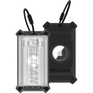 imagePelican AirTag Tracker Luggage Lock  Travel AirTag Holder Luggage Tag for Suitcases with TSAApproved Cable Lock 2Piece Installation Grade 5 Titanium Plate Tracker Brushed TitaniumBlack