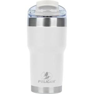imagePelican Hydration Pelican Traveler 22 oz Vacuum Insulated Tumbler  Stainless Steel Double Wall Travel with Dual Lid Powder Coated Insulated Coffee Mug For Hot Cold Drinks AzureBright White