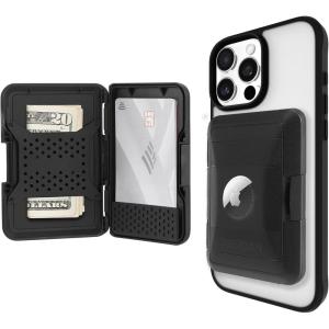 imagePelican MagSafe Wallet for iPhone  Heavy Duty MILSTD SnapOn Phone Magnetic Wallet and Phone Card Holder  Detachable and Slim Hard Case for iPhone 16 Pro Max 15 Pro Max141312 Series  BlackBlack  Airtag