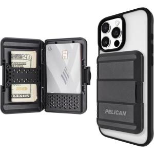 imagePelican MagSafe Wallet for iPhone  Heavy Duty MILSTD SnapOn Phone Magnetic Wallet and Phone Card Holder  Detachable and Slim Hard Case for iPhone 16 Pro Max 15 Pro Max141312 Series  BlackBlack