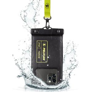 imagePelican Marine  IP68 Waterproof Phone Pouch Regular Size Floating Waterproof Phone Case  Beach Cruise Ship Travel Essentials  Works with All Phones  Detachable Lanyard  BlackHiVis YellowRegular