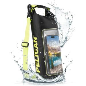 imagePelican Marine IP68 Waterproof Dry Bag 5L  Roll Top Waterproof Backpack wPhone CasePouch  Boating ampamp Kayak Accessories  Essentials for Camping Swimming Beach Fishing Rafting Travel  BlackBlack  Hi Vis Yellow