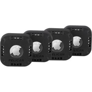 imagePelican Protector 4Pack AirTag Holder  Air Tag Case with 3M Adhesive Sticker  Rugged Shockproof AirTag Cover  Hidden Air Tag Holder Stick On Mount for Travel Luggage Bike Car Remote  BlackStick On Mount Black 4Pack