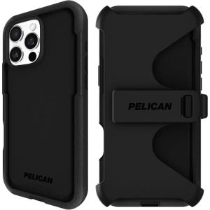 imagePelican Voyager iPhone 16 Pro Max Case Compatible with MagSafe Rugged Phone Case w 18ft MilitaryGrade Drop Protection  Heavy Duty Phone Cover wBelt Clip Holster for iPhone 16 Pro Max  BlackVoyager Black