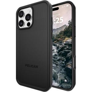 imagePelican Voyager iPhone 16 Pro Max Case Compatible with MagSafe Rugged Phone Case w 18ft MilitaryGrade Drop Protection  Heavy Duty Phone Cover wBelt Clip Holster for iPhone 16 Pro Max  BlackProtector Black
