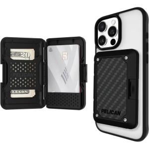 imagePelican iPhone MagSafe Wallet with RFID Blocking  Military STD SnapOn Magnetic Phone Wallet for Cash and Phone Card Holder  Detachable Card Holder for iPhone Pro Max 1615141312  BlackShield Black RFID